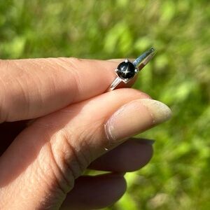 Sterling Silver Black Star Diopside Ring Size 10